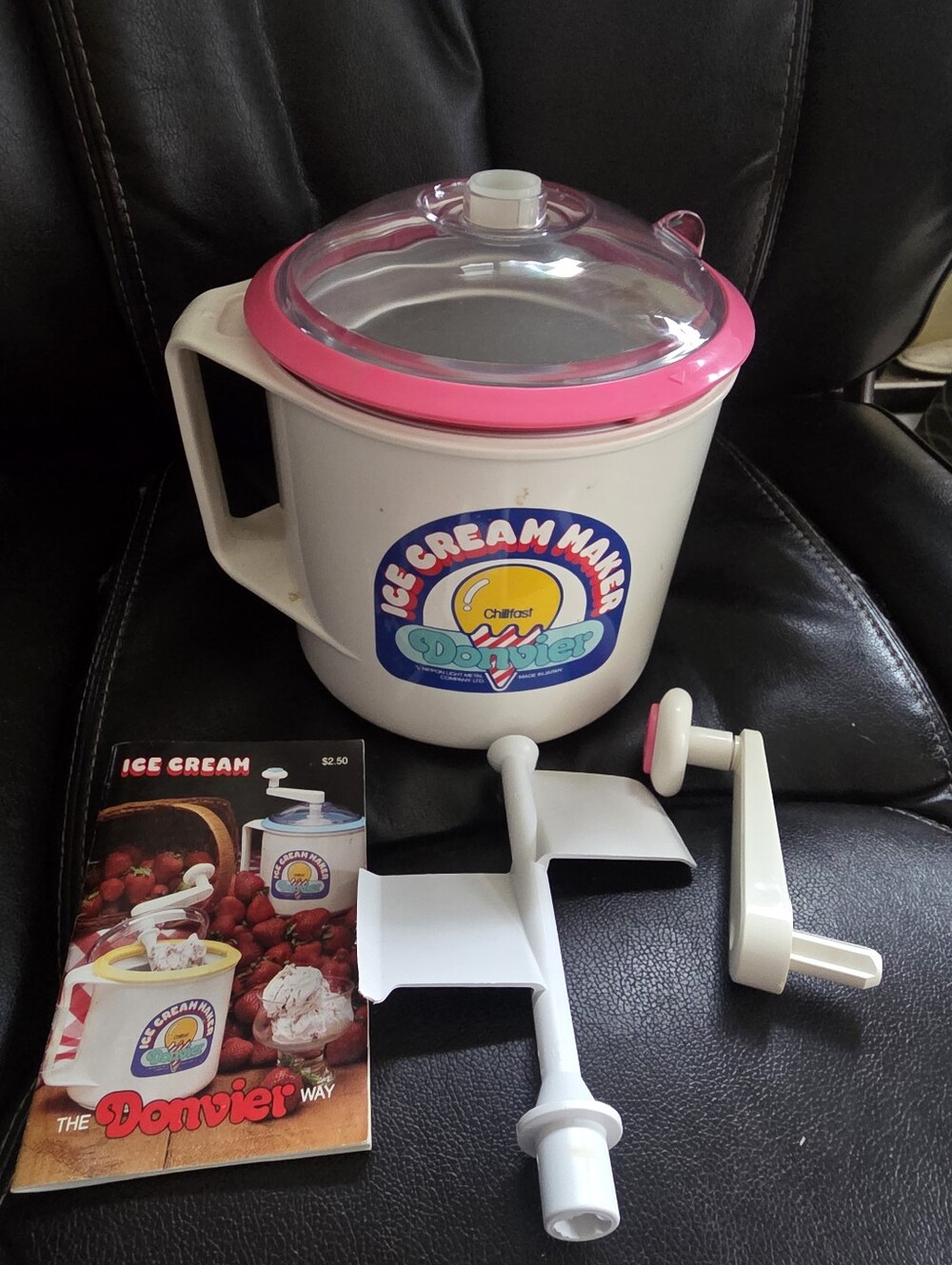 Vintage Donvier Ice Cream Maker With Box & Manual